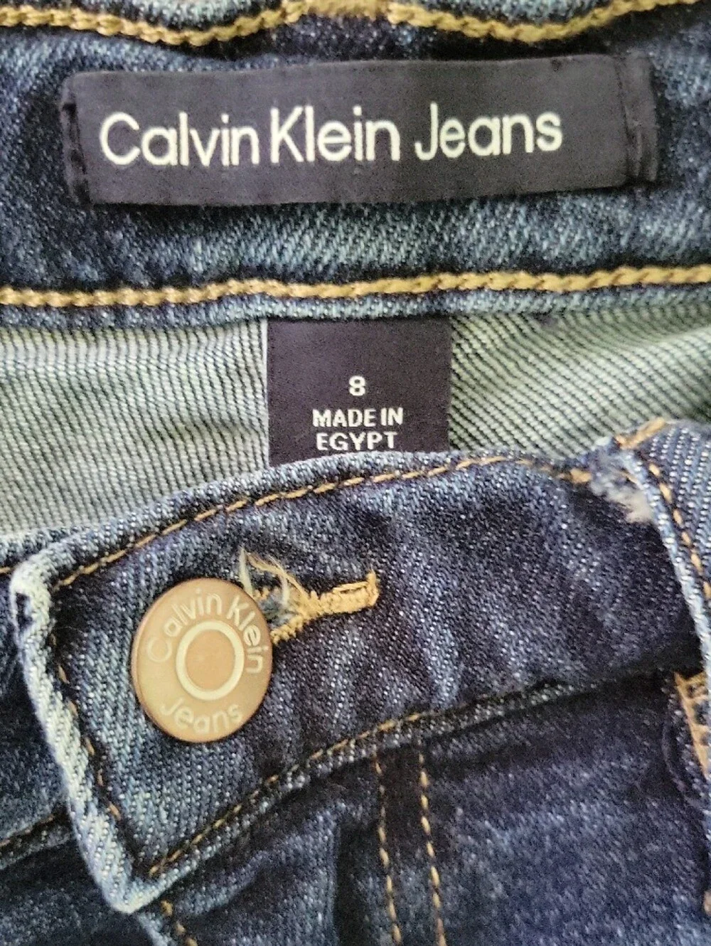Calvin Klein Jeans Women's Dark Blue High Rise Denim Shorts Size 8